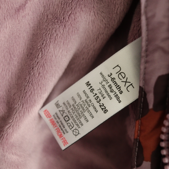 Next baby girls purple all in one snowsuit 3-6months - Picture 3 of 3